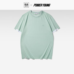 HLA 海澜之家 短袖T恤23POWER YOUNG圆领时尚刺绣短袖男夏季