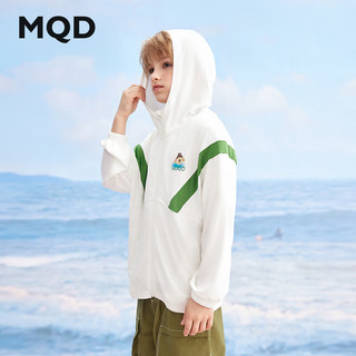 马骑顿（MQD）【UPF100+】MQD男大童夏季凉感连帽防晒服空调外套 本白 1