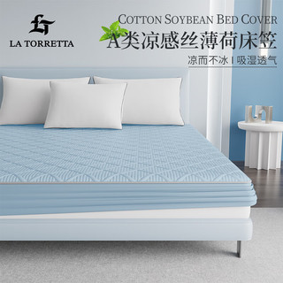 LA TORRETTA 床笠单件凉感丝薄荷夹棉凉席床笠款床垫保护罩 150*200cm天空蓝