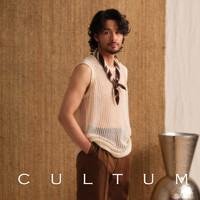 CULTUM夏季圆领无袖背心男针织镂空网眼坎袖上衣休闲宽松外穿马甲 米白色 L