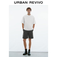 URBAN REVIVO 男士百搭时尚纯色宽松套头短袖T恤 UMF440136 本白 M