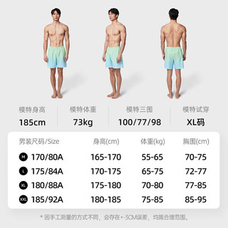 ANTA安踏泳裤男士运动休闲速干舒适耐氯五分游泳裤防走光海边度假沙滩裤 XXL（体重75-85KG） -1基础黑/渐变绿