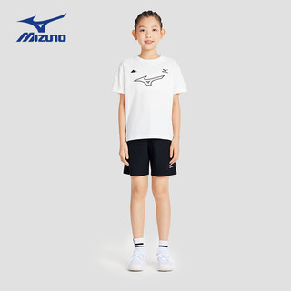 美津浓（MIZUNO）/Mizuno童装中童夏季短袖运动纯棉圆领透气上衣简约t恤