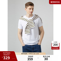 Hush Puppies暇步士男装夏季纯色无忧搭圆领短袖T恤 019白色1 XXXL