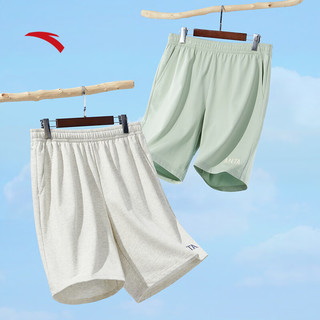 安踏速干裤丨针织潮流五分裤男女同款夏季透气外穿跑步运动短裤子 艾叶绿-1 L