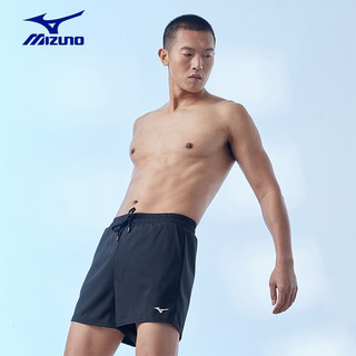 美津浓（MIZUNO）泳衣泳裤泳镜全套专业游泳装备男五分平角沙滩裤男泡温泉游泳套装 经典黑3107 2XL