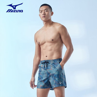 美津浓（MIZUNO）泳衣泳裤泳镜全套专业游泳装备男五分平角沙滩裤男泡温泉游泳套装 3104灰色泳裤二件套 L