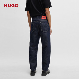 HUGO2024夏季锥形裤腿剪裁深蓝色宽松牛仔裤 401-深蓝色 EU:3332