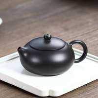 尊壶宜兴紫砂壶西施壶手工茶具原矿黑朱泥扁腹西施茶壶泡茶器 沈惠芳 黑朱泥 光面扁西施200ml