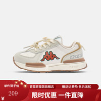 Kappa Kids童鞋2024春季儿童中大童软底休闲鞋时尚百搭男女童运动鞋 卡其 单层 32码