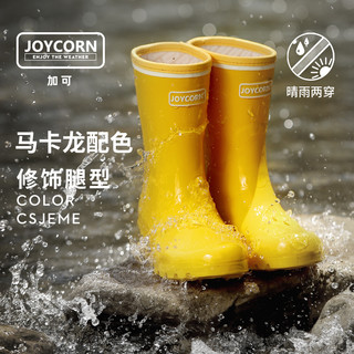 Joycorn加可经典惠灵顿雨靴高筒 短筒款雨靴马卡龙 曜石黑 37