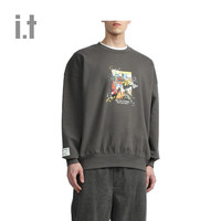 it MUSIUM DIV.男装圆领卫衣秋冬潮流个性图案印花30406X