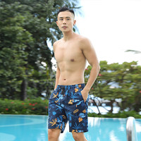 梵迪拉沙滩裤男温泉可下水速干宽松款男士五分短泳裤度假82604藏蓝 L