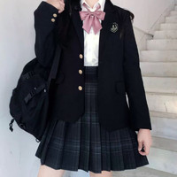 【JK制服】| 池太黑西 |  黑色JK西服DK外套池太徽章西装 只是外套 女款 M