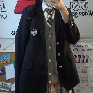 【JK制服】| 池太黑西 |  黑色JK西服DK外套池太徽章西装 只是外套 男款 M