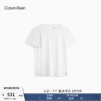 Calvin Klein内衣24夏季男士三件装ck简约布标棉质打底衫家居短袖NB2798 100-月光白 L