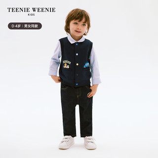 Teenie Weenie Kids小熊童装24春男女宝宝圆领纽扣卫衣马甲 粉色 110cm