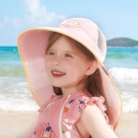 kocotree kk树 棵棵树 kk树 儿童防晒帽夏季大帽檐男生女孩护颈帽防紫外线沙滩宝宝遮阳帽