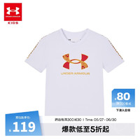 安德玛（Under Armour）男童棉t恤夏季儿童短袖男大童圆领上衣男孩半袖夏装童装231201216