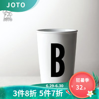 九土 陶瓷咖啡杯简约字母情侣水杯创意可乐果汁冷饮杯加厚马克杯家用 中号-B