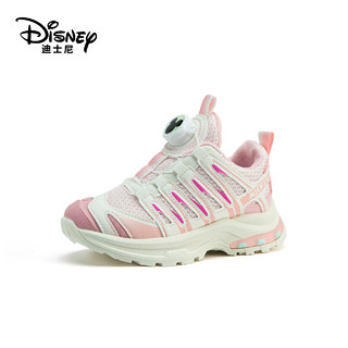 88VIP：Disney 迪士尼 童鞋女童运动鞋春季新款旋转纽扣男童鞋网面透气学生休闲鞋