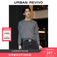 UR秋冬男装时尚基础百搭打底圆领小小织针织衫UMB930002 中灰 XS
