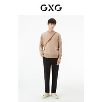 GXG 男装 商场同款黑色直筒长裤 22年秋季新品复古纹样系列