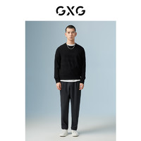GXG 男装 商场同款黑色圆领毛衫 22年秋季新品城市户外系列