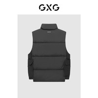 GXG 男装 商场同款费尔岛系列黑色拼接设计羽绒马甲 22年冬季新品