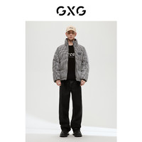 GXG 男装商场同款绿意系列黑白千鸟格羽绒服2022年冬季新品