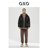 GXG 男装商场同款极简系列黑色羽绒服2022年冬季新品