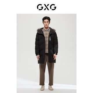 GXG 男装商场同款极简系列黑色羽绒服2022年冬季新品