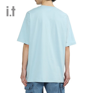 :CHOCOOLATEit 男装宽松短袖T恤2024夏季活力趣味半袖1478XUM BLL/浅蓝色 S