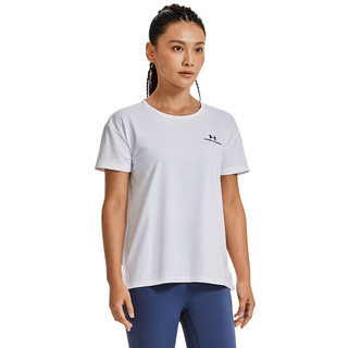 安德玛 UNDERARMOUR）张伟丽同款RUSH Energy 2.0女子训练短袖T恤1379141 白色100 L