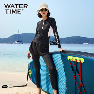 WaterTime 防晒天花板泳衣女2024保守分体长袖温泉潜水冲浪服