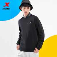 XTEP特步【国潮】套头卫衣男秋冬新款舒适运动男简约刺绣纯色上衣