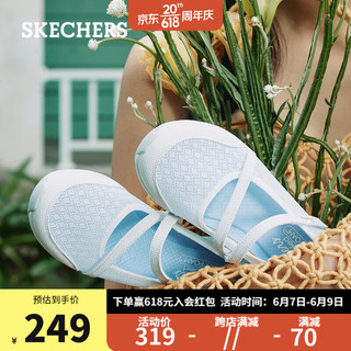 斯凯奇（SKECHERS）Skechers斯凯奇女鞋运动懒人鞋玛丽珍平底休闲鞋100354WHT37.5 WHT白色