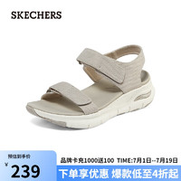 斯凯奇（SKECHERS）女士时尚凉鞋119247 灰褐色/TPE 40 