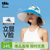蕉下（beneunder）遮阳帽女双面渔夫帽防晒帽男太阳帽子防紫外线繁沁-沙贝白
