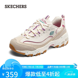 SKECHERS 斯凯奇 夏季女鞋运动鞋厚底增高老爹鞋149589 自然色/多彩色/NMLT 37.5