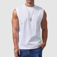 南极人无袖男士背心男纯棉高弹吸汗透气百搭圆领打底衫跑步晨练t恤 白色 2XL【130-150斤】