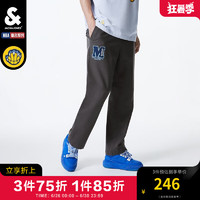 杰克·琼斯（JACK&JONES）男装品牌NBA联名灰熊队时尚舒适潮流百搭运动休闲裤直筒裤子衣服 E44黑砂色 185/88A/XLR