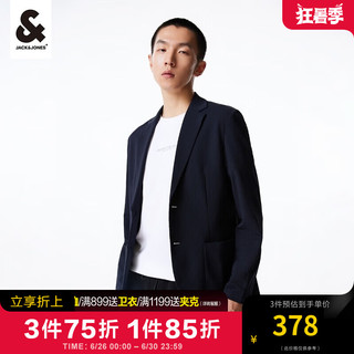 杰克·琼斯（JACK&JONES）衣服男装西装外套男春秋款商务休闲单件西服品牌修身高端条纹西装 藏青色 185/104A/XL