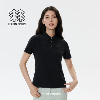 KOLON SPORT【SECO空气POLO】可隆运动户外女吸湿速干抗菌POLO衫 LKPT4AT550-BK 黑色 XS