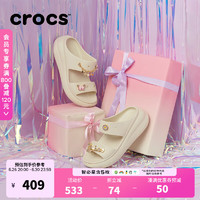 卡骆驰crocs经典泡芙凉鞋舒适耐磨坡跟泡芙鞋户外拖鞋|207670 骨白色-2Y2(含智必星) 41/42(260mm)