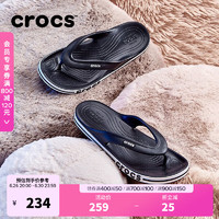 卡骆驰crocs贝雅卡骆班运动拖鞋男鞋女鞋居家夹脚平底人字拖鞋|205393 黑色/白色-066 44(280mm)