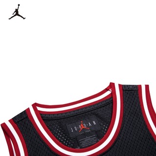 NIKE JORDAN 耐克AJ童装男童23号篮球服背心2024夏季儿童网眼T恤 正黑色 130/64(7)