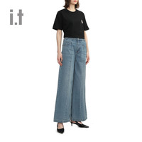 it b+ab女装圆领短袖T恤2024夏季基础日常花朵图案半袖007300