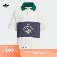 adidas运动短袖POLO衫男大童儿童阿迪达斯三叶草JM9668 白/暗藏青 128CM