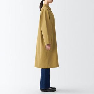 无印良品（MUJI） 女式 不易沾水 立领大衣 BDE32A3S 长款外套 大衣 风衣 深暗黄色 S
